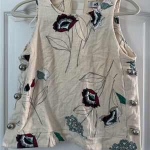 Beige Floral Women's Blouse